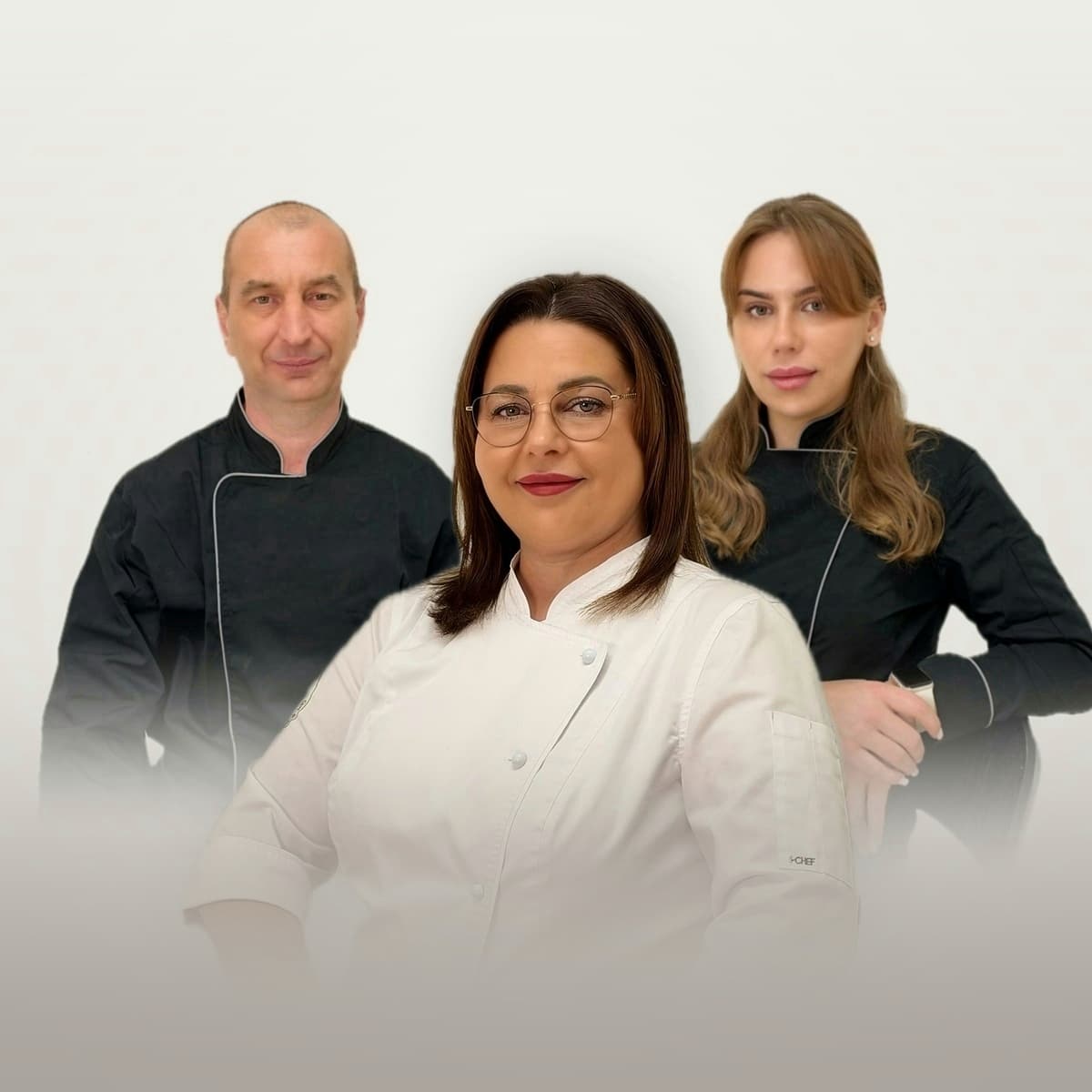 Das Team von Kateryna Catering in Kochjacken
